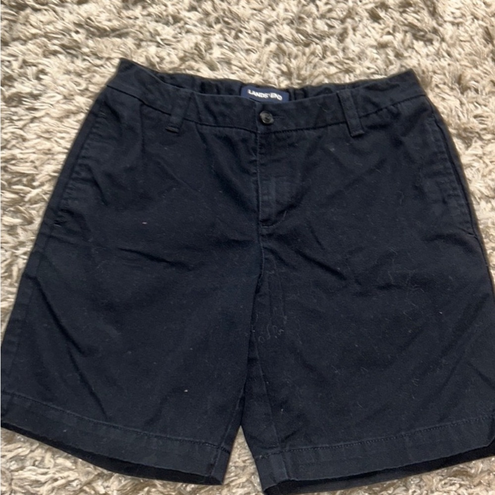 Girls lands End size 14 Bermuda uniform black shorts with adjustable waist band